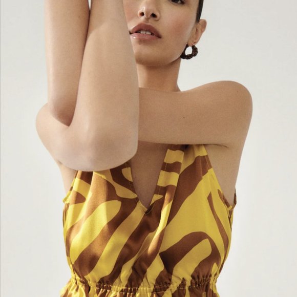 V-NECK CROP TOP TIGER MATISSE; Silk Laundry Xs - Picture 2 of 4